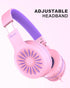 ELECDER i45 On-Ear Headphones with Microphone, Foldable Stereo Bass Headphones, 3.5MM Jack, Portable, Pink