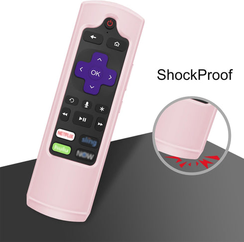 CaseBot Remote Case for Roku Voice, Express HD / 4K+, Ultra LT Enhanced Voice, Streaming Stick+ Remote, Pink Sand Anti