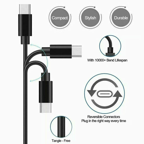 USB C Charger Cable for TOZO HT2 T20 T9 T10 T12 Pro G1 NC9 Hybrid NC2 NC7 A1 A2 Mini True Bluetooth Earphones (0.5m,