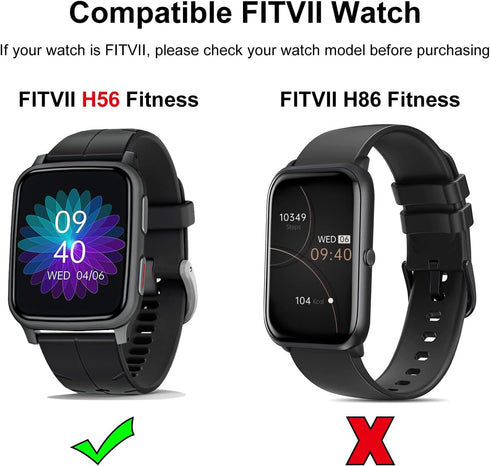 2 Pack Stretchy Nylon Watch Bands Compatible with Woneligo/Fitpolo Smart Watch IDW13, Loop Soft Elastic Straps for