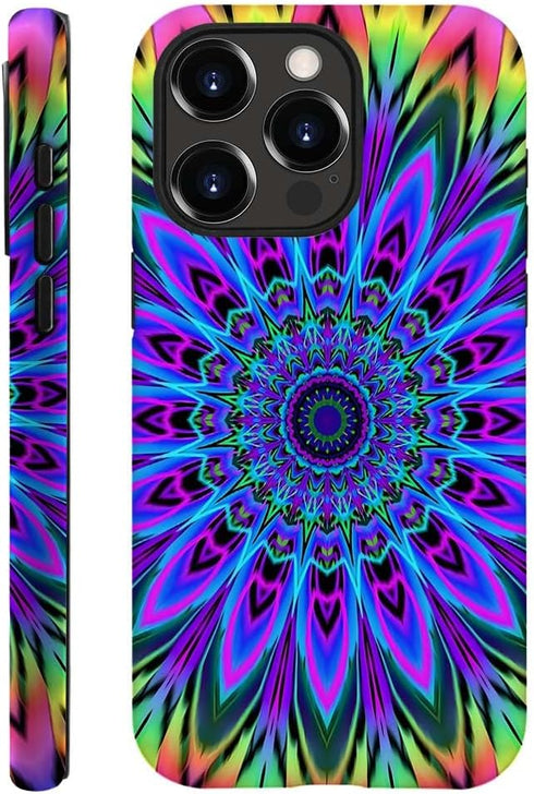 SEized Case for iPhone 14 Pro Max, Tie Dye Floral Mandala Durable Protection for Girl Women Boy Men