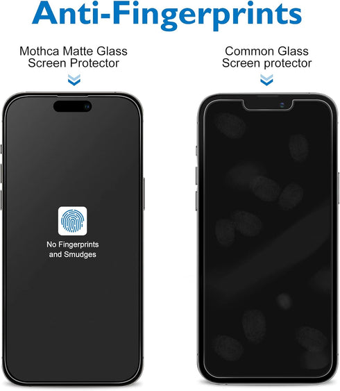 Mothca Matte Glass Screen Protector for iPhone 14 Pro 6.1" (2022) - Anti-Glare, Anti-Fingerprint, Easy Install, Bubble