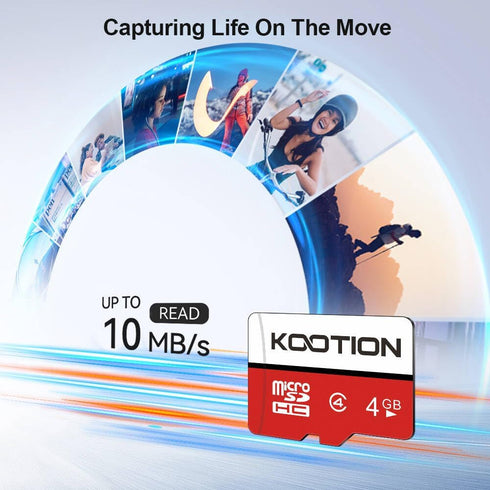KOOTION 4 5-Pack, 4 C4, MP3/MP4/Old GB Micro SD Cards Class MicroSD Flash Memory Card, TF Card with Adapter for Phones