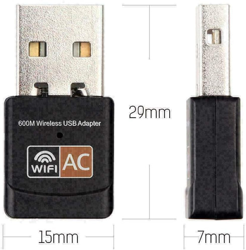 USB WiFi Adapter, AC600 Mbps Dual Band 2.4/5Ghz Wireless Mini Network Adapter, 802.11, for PC Desktop Laptop MAC
