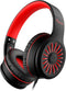 ELECDER i45 Foldable On-Ear Headphones - Portable Stereo Bass with Microphone, 1.5M Cord, 3.5MM Jack - Red