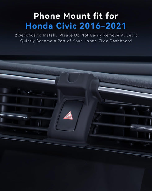 BEHAVE Strong Magnetic Phone Mount for Honda Civic 2016-2021, Adjustable Holder for Air Vent Compatible with Smartphones