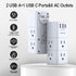 USB Multi Plug Outlet Extender, YISHU Surge Protector with Rotating Plug, 6 AC Plug Extender with 3 USB