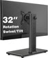 Single Monitor Stand VESA Mount for 13-32 Inch Screens, Free-Standing Riser with Swivel Tilt Rotation