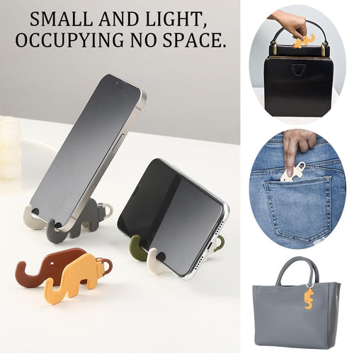 MIUPOO Holder,Backpack Ring,3 3 Desktop Creative Foldable Lazy Mobile Phone Holder,Elephant Dual Folding Cell Phone