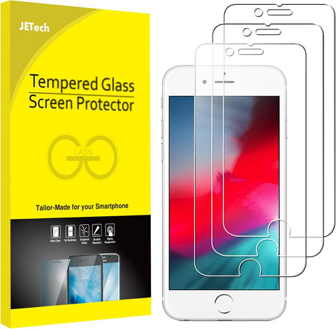 JETech Tempered Glass Screen Protector 3-Pack for iPhone SE 3/2 (2022/2020), 8, 7, 6s, 6 - 4.7-Inch Film.