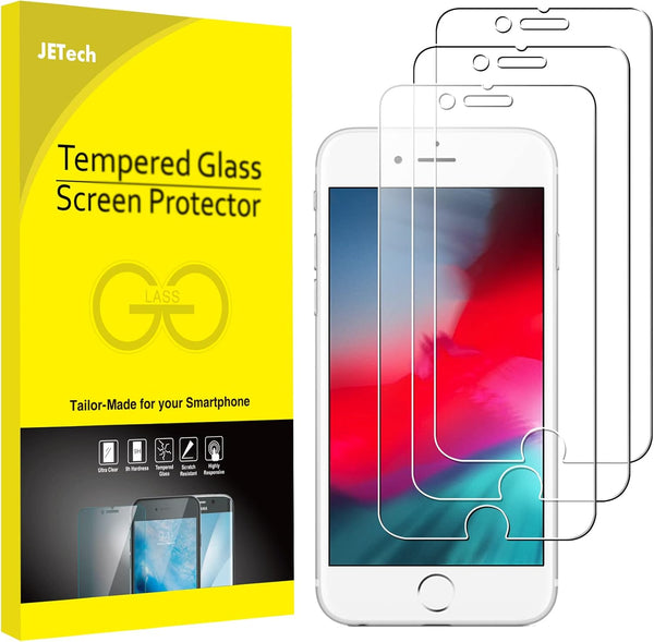JETech Tempered Glass Screen Protector 3-Pack for iPhone SE 3/2 (2022/2020), 8, 7, 6s, 6 - 4.7-Inch Film.