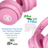 Shop Pink Bluetooth/Wired Headphones for Kids - Over Ear, Volume Limited 85/110dB, Foldable, AUX Mic for School &