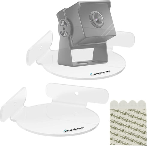 Acrylic Mini Circular Corner Shelf Mount for Security Cameras, Baby Monitors, Speakers, Plants, Easy to Install,