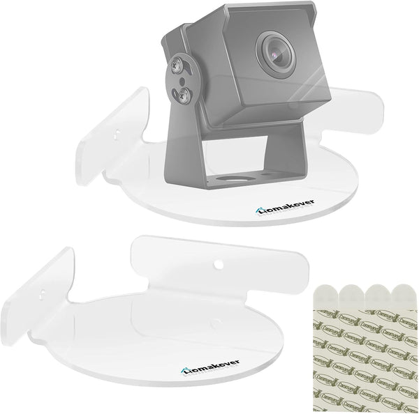 Acrylic Mini Circular Corner Shelf Mount for Security Cameras, Baby Monitors, Speakers, Plants, Easy to Install,