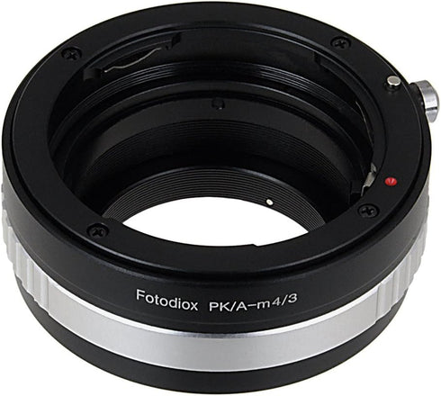 Fotodiox Lens Mount Adapter Pentax K AF Lens to MFT (Micro-4/3, M4/3) Mount Mirrorless Camera with Aperture Control Dial