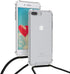 kwmobile Crossbody Case for Apple iPhone 7 Plus/iPhone 8 Plus - Clear TPU Cover with Lanyard Strap - Black/Transparent