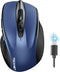 TECKNET Wireless Mouse (BT5.0/3.0 & 2.4G), Rechargeable 4800 DPI Silent Mouse with 8 Buttons, USB A Compatibility - Blue