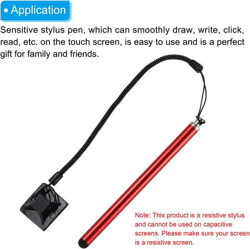 MECCANIXITY 2pcs Resistive Touch Screens Pen Resistance Pen for Car Navigation GPS POS, Red