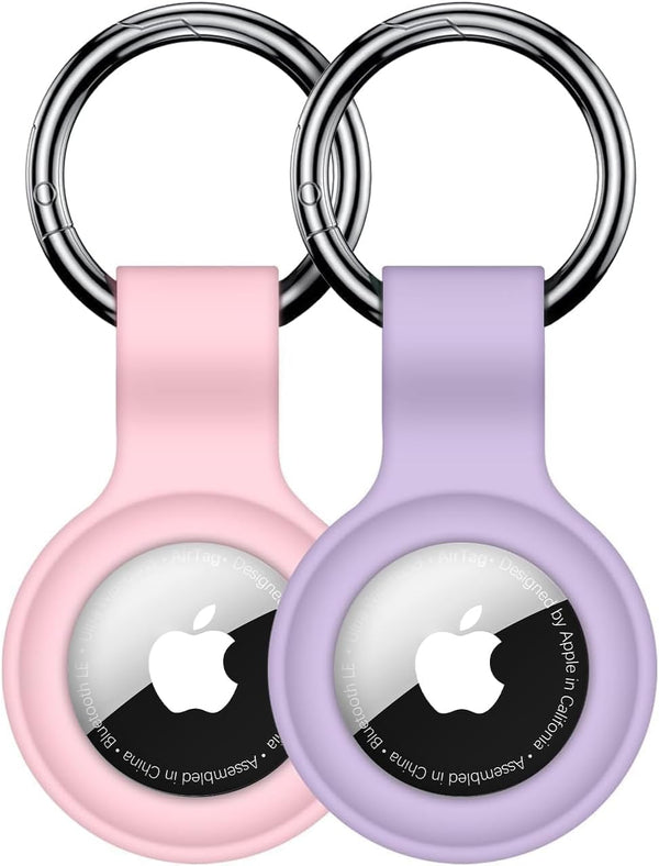 2 Pack Linsaner Compatible AirTag Case Keychain, Silicone Holder for Apple AirTag GPS Accessories
