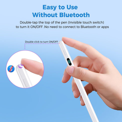 Haroo iPad(5 ProM4&M5/12.9/11,Air M4/M3/M2/3/4/5,iPad6-11,Mini5/6/7White Stylus Pencil for Extra Tips) with Magnetic