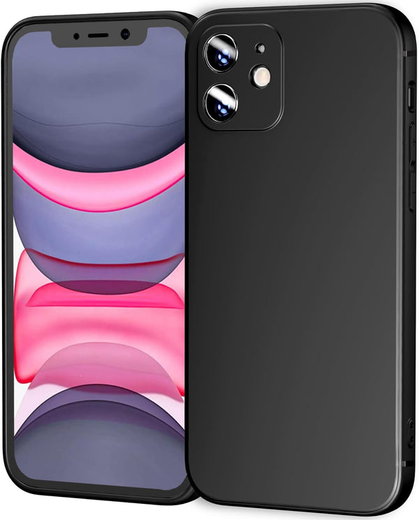 TENOC Phone Case for iPhone 11, Black Anti-Fingerprint Protective Bumper Matte Cover for 6.1 Inch