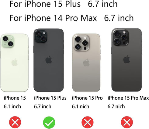 2 Pack Anti-Spy Matte Tempered Glass for iPhone 14 Pro Max/iPhone 15 Plus, 6.7" Anti-Glare Privacy Screen Protector.