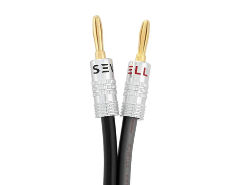 Silverback Speaker Wire by Sewell, 12 AWG with Silverback Banana Plugs, 3 ft