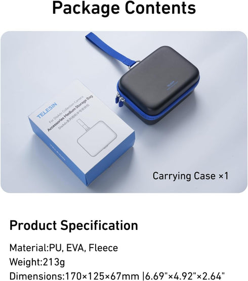 6 TELESIN DisAdv Carrying Case for DJI Osmo Action and Official Accessories, Xtra Edge Muse Case, Waterproof Hard