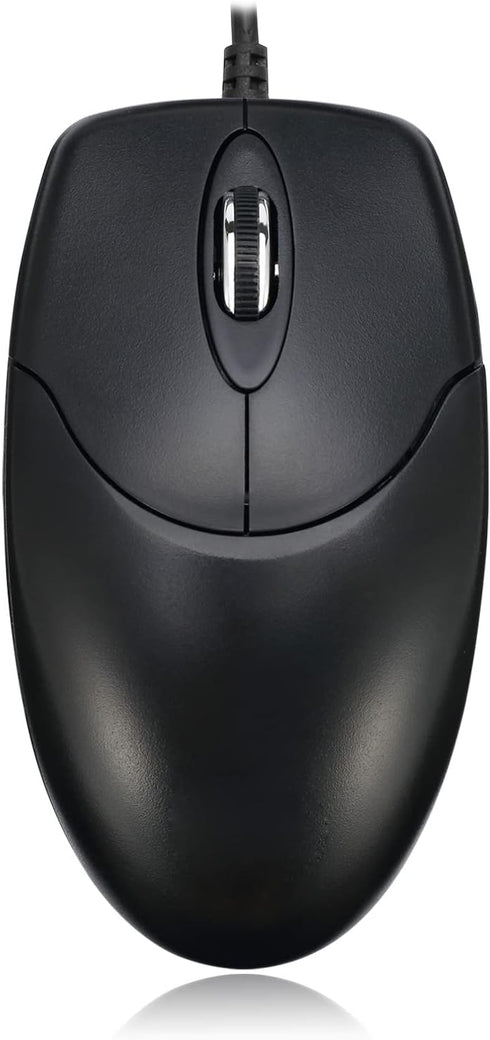 Adesso 3 PS/2 Button Desktop Optical Scroll Mouse, Black