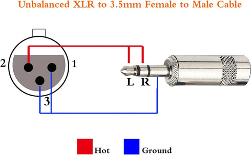 Disino XLR to 3.5mm (1/8 inch) Stereo Microphone Cable, 5ft, for Camcorders, DSLR Cameras, Computer Recording Device
