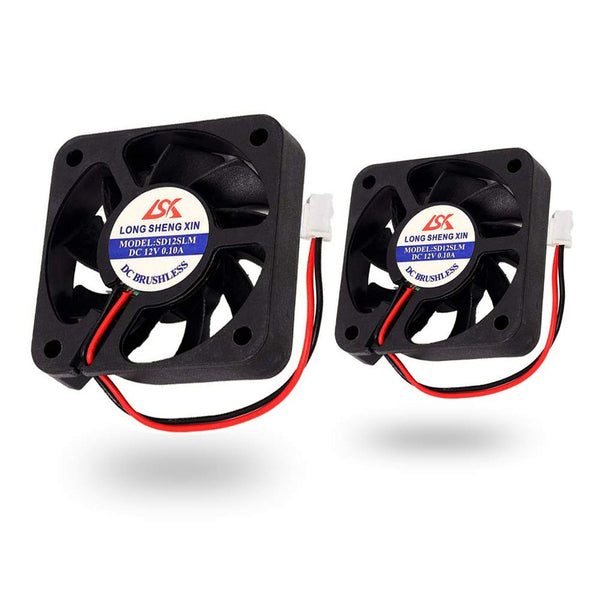 2 PCS Brushless Cooling Fan - Icstation DC Cooling Fan 50mm x 50mm x 10mm 5010 12V 2 Pin Fan for 3D Printer