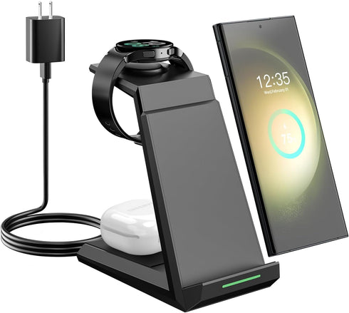 NANAMI 3 in 1 Wireless Charger for Samsung, Fast Charging Station for Galaxy S24 S23 Ultra S22 S21 S20 Z Flip Fold 4,
