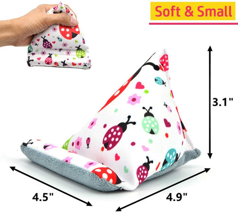 Fabric Phone Stands, Handmade Phone Pillow Holder for iPhone X and 13 - Desk Cushion (Ladybird)