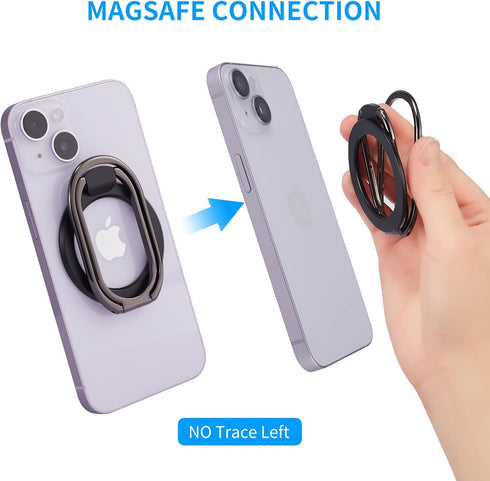 Magnetic Phone Ring Holder for MagSafe, Adjustable Kickstand for iPhone 15/14/13/12 Series, Removable for Charging