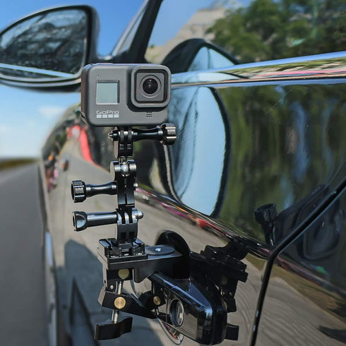 SUREWO Dual Rotating Extension Arm Mount for GoPro Hero 13 12 11 10 9 8 7 6 5 Black, DJI Osmo Action 2, AKASO, Campark