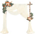 Wedding Arch Draping Fabric, 4 Panels 28" x 19ft Ivory Wedding Arch Drapes for Ceremony, Sheer Backdrop