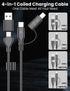 Coiled USB C Cable, 3FT, USB C and Lightning Cable 2 in 1 iPhone 15 Car Charger Cord, 60W Fast Charging Cable for iPhone 15/15 Pro/15 Pro Max, Samsung Galaxy, Supports Apple CarPlay & Android Auto