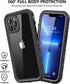 Waterproof Case for iPhone 13 Pro with Built-in Screen Protector, Shockproof Dustproof Full Body IP68 (Black/Clear)
