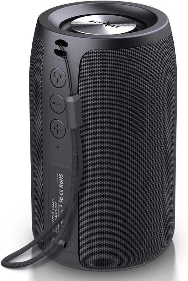 ZEALOT Portable Bluetooth Speakers, Wireless S32 Small Outdoor Speaker, Waterproof IPX5, Black