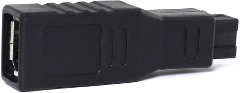 RLECS FireWire IEEE 1394 Type A 400 6 Pin Female to 1394 Type B 800 9 Pin Male Data Transfer Adapter for MacBook