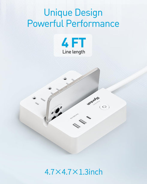 Syantek 3 3 15A/1875W 4ft Remote Control Power Strip with RF Controlled Outlets Surge Protector Power Strip with USB