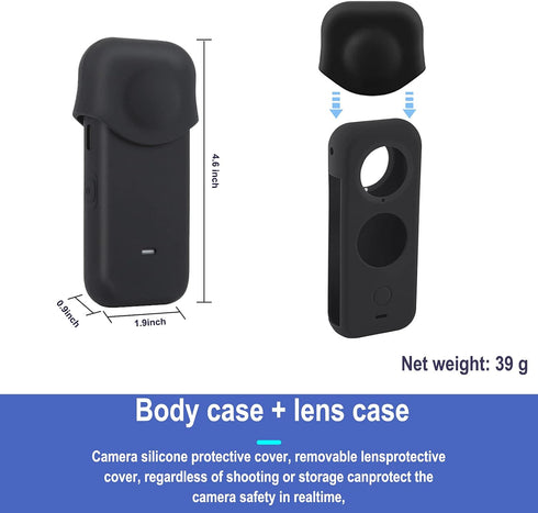 Protection Accessories for Insta360 One X2 - Rubber Sleeve with Silicone Lens Cover Kit