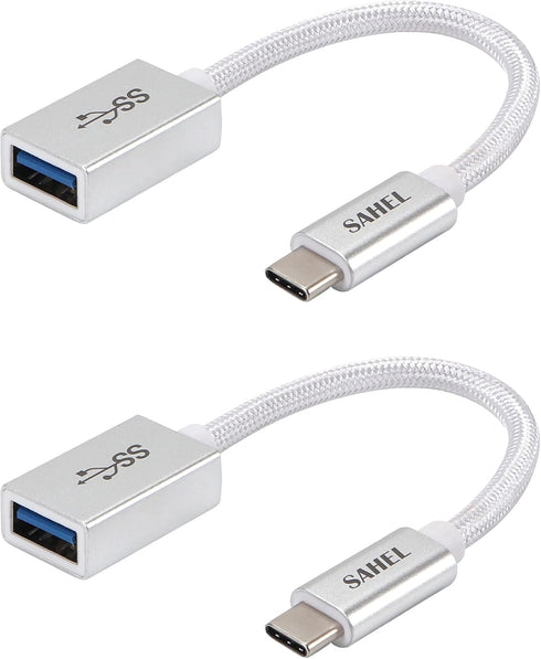 USB C to USB Adapter (2-Pack), USB Type-C to USB 3.0 OTG Converter, Thunderbolt 3 to USB Female Adapter, Compatible