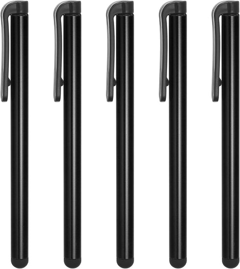 MECCANIXITY 5pcs Universal Stylus Pens for Touch Screens, High Sensitivity for All Capacitive Devices, Black