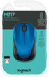 Logitech M317 Wireless Mouse, 2.4 GHz, USB Receiver, 1000 DPI Optical Tracking, 12 Month Battery, Blue, Compatible with