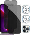 Pehael iPhone 13 Pro Max Privacy Screen Protector (2+2 Pack) - Full Coverage, Anti-Spy, 9H Hardness, Easy Install.