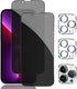 Pehael iPhone 13 Pro Max Privacy Screen Protector (2+2 Pack) - Full Coverage, Anti-Spy, 9H Hardness, Easy Install.