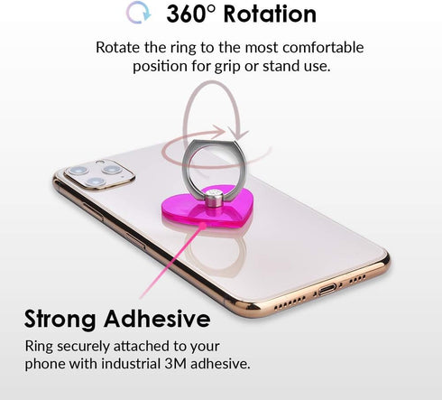 Velvet Caviar Cell Phone Ring Holder, Finger Ring & Stand, Compatible with iPhone, Galaxy and Most Smartphones - Neon