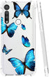 Clear Case for Moto G Power 2020, Cute Soft TPU Shockproof Protective Cover for Girls Women, Blue Butterfly