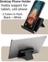 JUSDIQIR 10 Adjustable Foldable Cell Phone Stand for Desk, Compatible with Most Smartphones and Tablets, Fits Devices